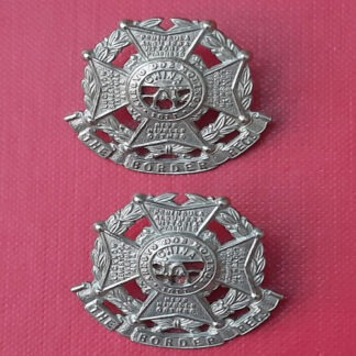 The Border Regiment - White Metal Collar Badges.