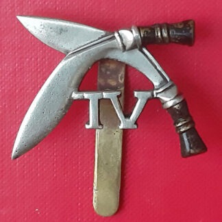 The 4th Gurkha Rifles - White Metal & Black Cap Badge.