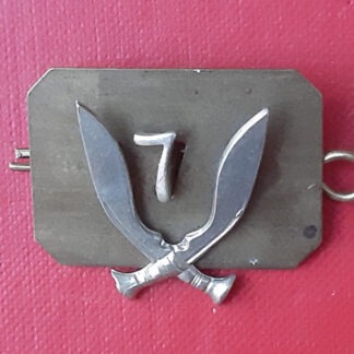The 7th Gurkha Rifles - White Metal Cap Badge.