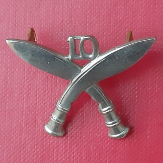 The 10th Gurkha Rifles - White Metal Die Cast Cap Badge.