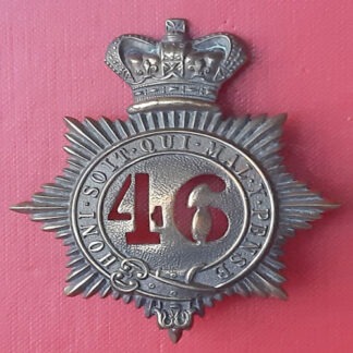 46th Regiment Of Foot (South Devonshire)  - Queen Victoria's Crown Gilding Metal Quilted Shako Plate.