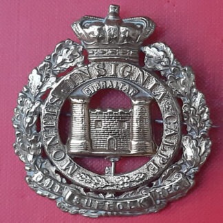 The Suffolk Regiment - Queen Victoria's Crown Gilding Metal Pagri Badge.