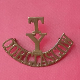 The Queen's Own Royal Glasgow Territorial Yeomanry - Gilding Metal Shoulder Title.