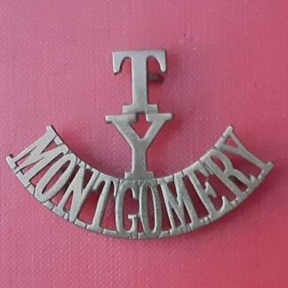 The Montgomeryshire Territorial Yeomanry - Gilding Metal Shoulder Title.