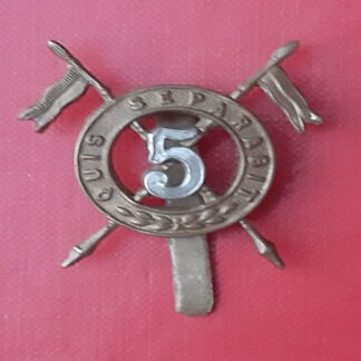 The 5th Royal Irish Lancers - Bi Metal Cap Badge.
