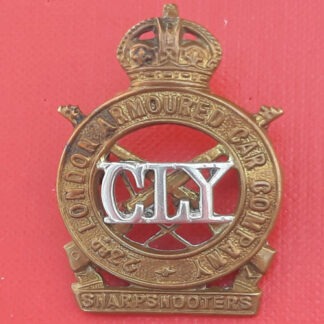 The 23rd London Armoured Car Company - King's Crown Bi Metal Cap Badge.