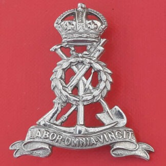 The Pioneer Corps - King's Crown White Metal Cap Badge.