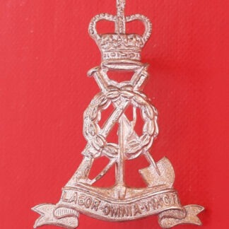 The Pioneer Corps - Queen's Crown White Metal Beret Badge.