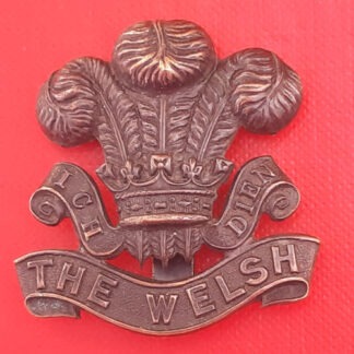 7th Battalion The Royal Welsh (Cyclists) - Blackened Brass One Piece Cap Badge.