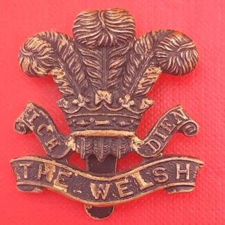 7th Battalion The Royal Welsh (Cyclists) - Blackened Brass 2 Piece Cap Badge.