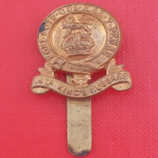 14th King's Hussars - King's Crown Gilding Metal Cap Badge.