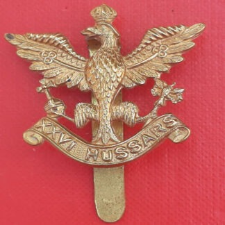 The 26th Hussars - Gilding Metal Cap Badge.