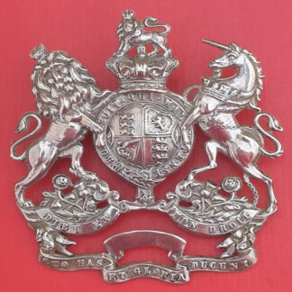 The Royal Engineers Volunteers - Queen Victoria's Crown White Metal Helmet Plate.