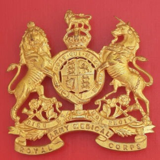 The Royal Army Medical Corps - King's Crown Officer's Gilt Helmet Plate.