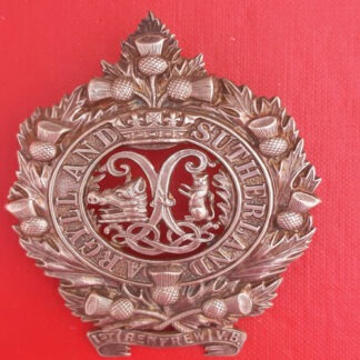 1st (Renfrewshire Battalion) The Argyll & Sutherland Highlanders - White Metal Cap Badge.
