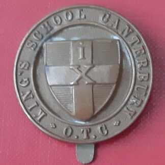 King's School Canterbury O.T.C - Gilding Metal Cap Badge.