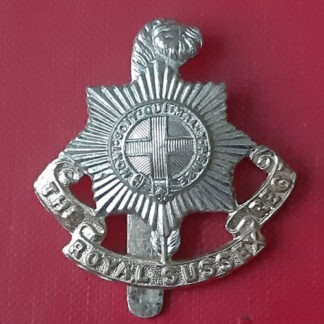 The Royal Sussex Regiment - Gold & Silver Anodised Cap Badge.