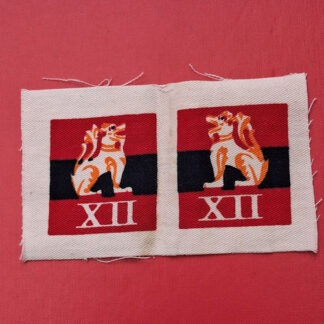 12th Army - Uncut Printed Cloth Formation Badges.