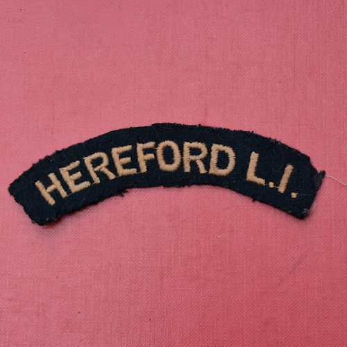 Herefordshire Light Infantry - Woven Cloth Shoulder Title.