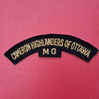 (Canada) WW2 The Cameron Highlanders Of Ottawa M.G - Woven Cloth Shoulder Title.