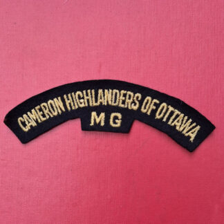 (Canada) WW2 The Cameron Highlanders Of Ottawa M.G - Woven Cloth Shoulder Title.