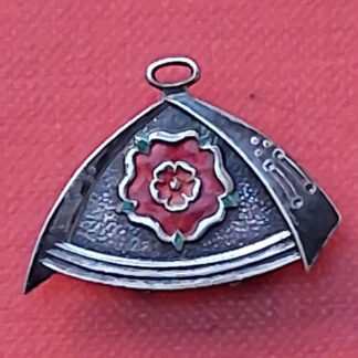 7th Battalion Hampshire Regiment - Hallmarked Silver & Enamelled Button Hole Badge.