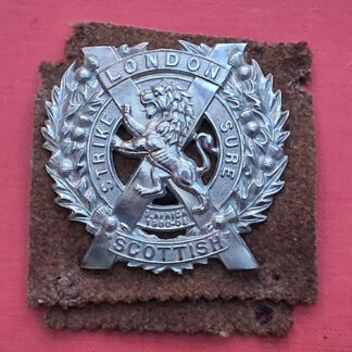 The London Scottish - White Metal Cap Badge.