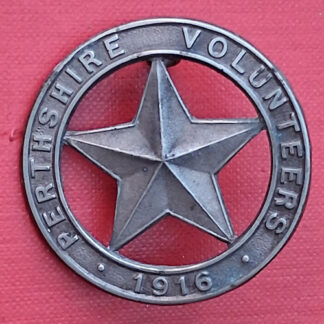 The Perthshire Rifle Volunteers - White Metal Cap Badge.