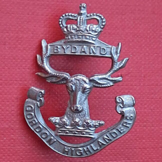 The Gordon Highlanders - Queen's Crown White Metal Sporran Badge.