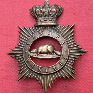 (Canada) The Canadian Militia - Queen Victoria's Crown Gilding Metal Helmet Plate.