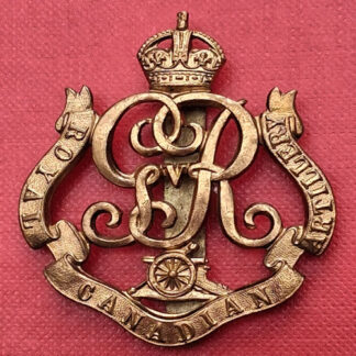 (Canada) The Royal Canadian Horse Artillery - King's Crown Gv Gilding Metal Cap Badge.