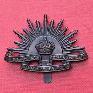 (Australia) WW1 Australian Commonwealth Military Forces -  Blackened Brass Cap Badge.