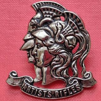 The Artists Rifles - White Metal Cap Badge.
