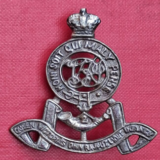 (India) 2nd Queen Victoria's Own Rajput Light Infantry - Cast White Metal Cap Badge.
