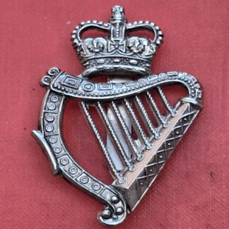 The London Irish - Queen's Crown White Metal Caubeen Badge.