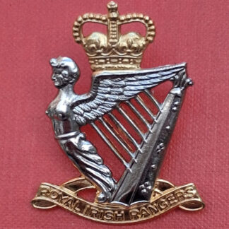The Royal Irish Rangers - Queen's Crown Bi Metal Cap Badge.