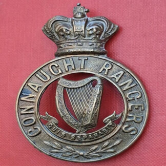 The Connaught Rangers - Queen Victoria's Crown Gilding Metal Glengarry Badge.