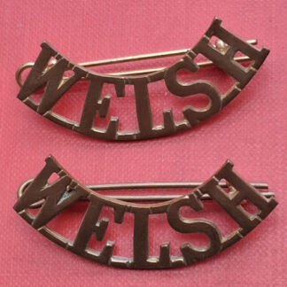 WW1 The Welsh Regiment - Gilding Metal Shoulder Titles.