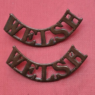 WW1 The Welsh Regiment - Gilding Metal Shoulder Titles.