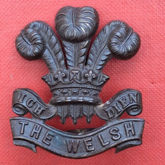 WW1 The Welsh Regiment - Officer's Service Dress Bronzed Cap Badge.