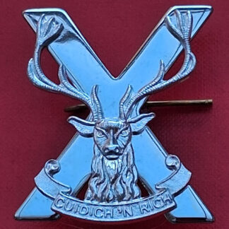 The Highland Brigade - White Metal Chromed Cap Badge.