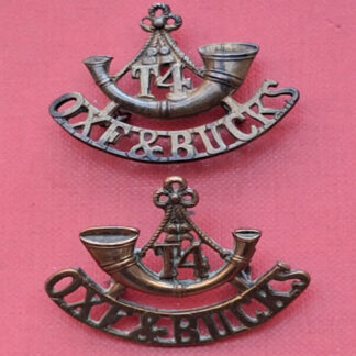 4th Territorial Battalion The Oxfordshire & Buckinghamshire Regiment - Gilding Metal Shoulder Titles.