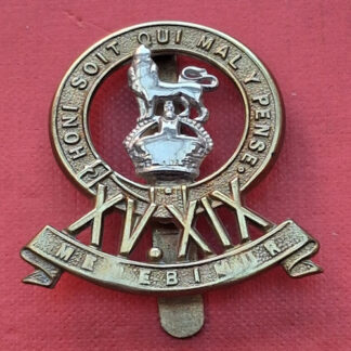 The 15th/19th King's Royal Hussars - King's Crown Bi Metal Cap Badge.
