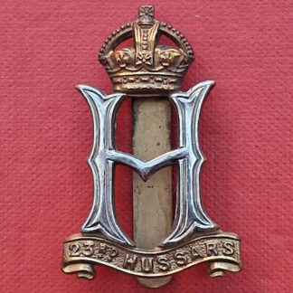 The 23rd Hussars - King's Crown Bi Metal Cap Badge.