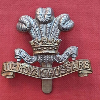The 10th Royal Hussars - Bi Metal Cap Badge.