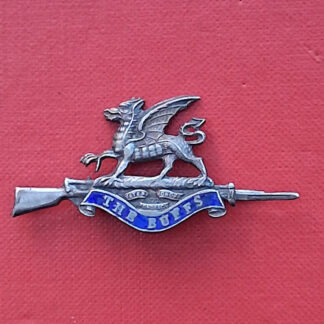 The East Kent Regiment (The Buffs) - Sterling Silver & Enamelled Sweetheart Badge.
