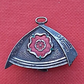 7th Battalion Hampshire Regiment - Hallmarked Silver & Enamelled Button Hole Badge.