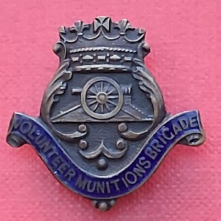 Volunteer Munitions Brigade - King's Crown Enamelled Button Hole Badge.