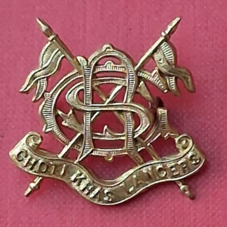 (India) The Choti Khas Lancers - Gilding Metal Cap Badge.