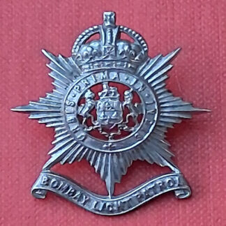 (India) The Bombay Light Patrol - King's Crown White Metal Cap Badge.